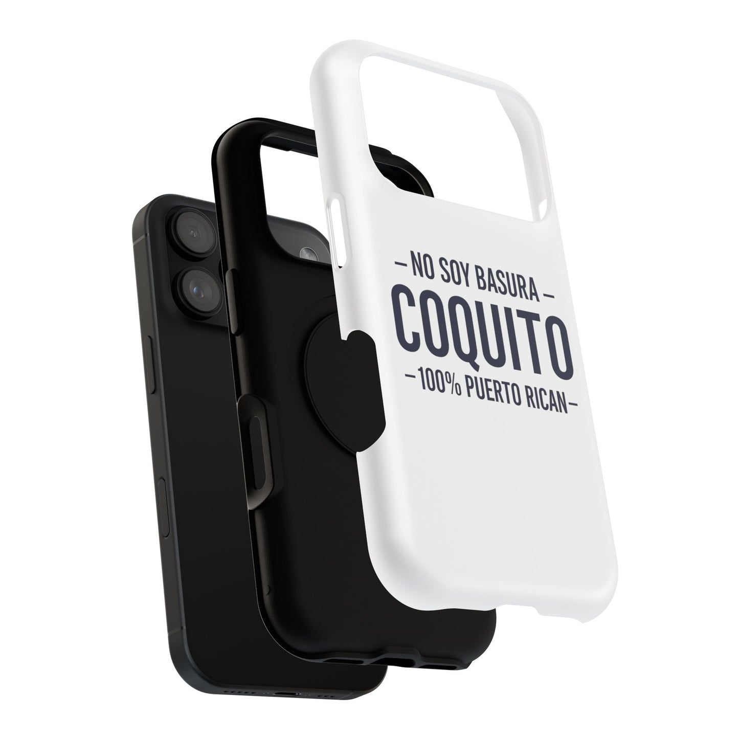Coquito White Phone Case — "No Soy Basura, Coquito" 100% Puerto Rican Impact-Resistant Case