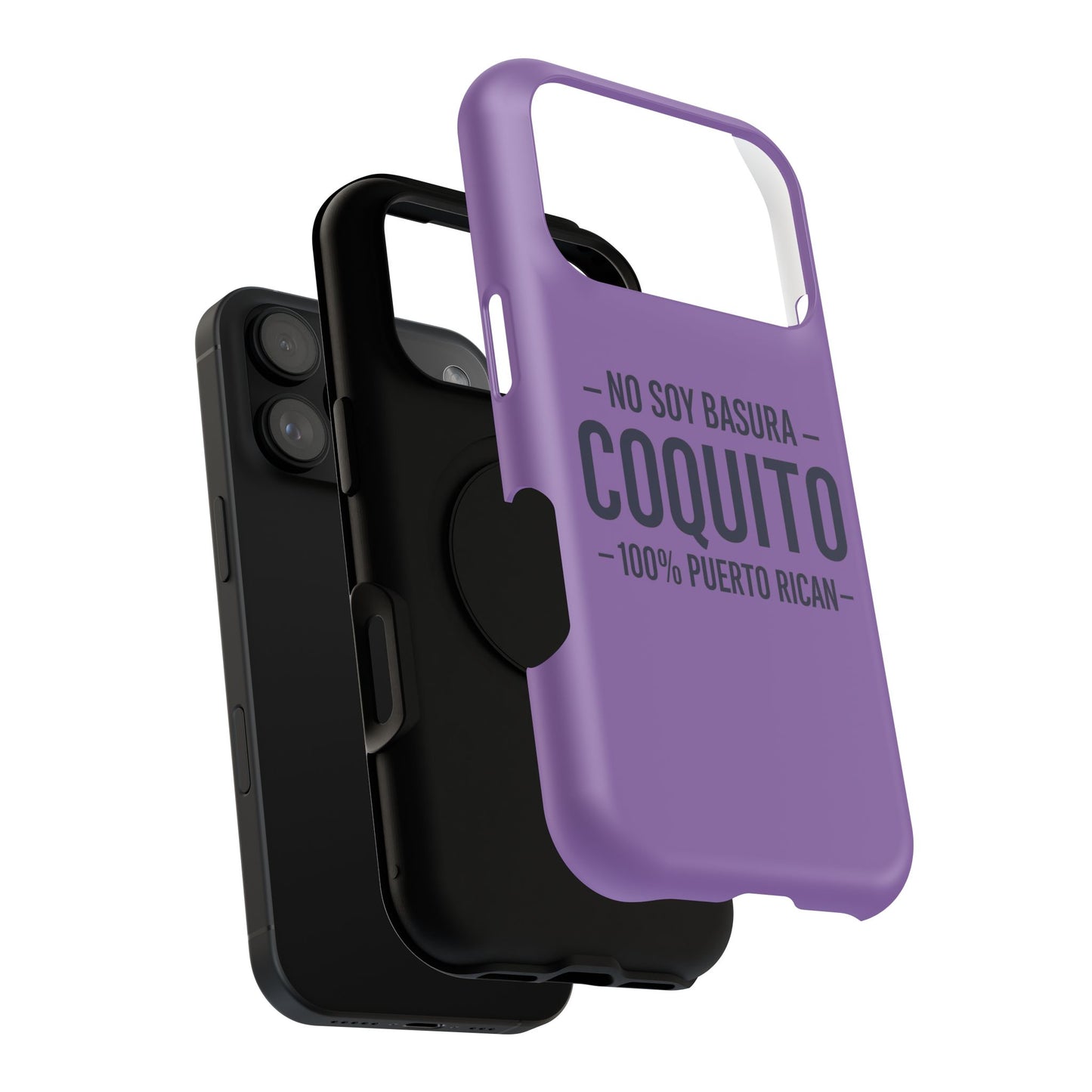 Lavender Coquito Phone Case — "No Soy Basura, Coquito" 100% Puerto Rican Impact-Resistant Case