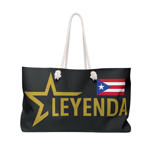 Puerto Rican LEYENDA Weekender Bag In Fashion Black  — Travel Duffel for Cultural Pride & Weekend Getaways