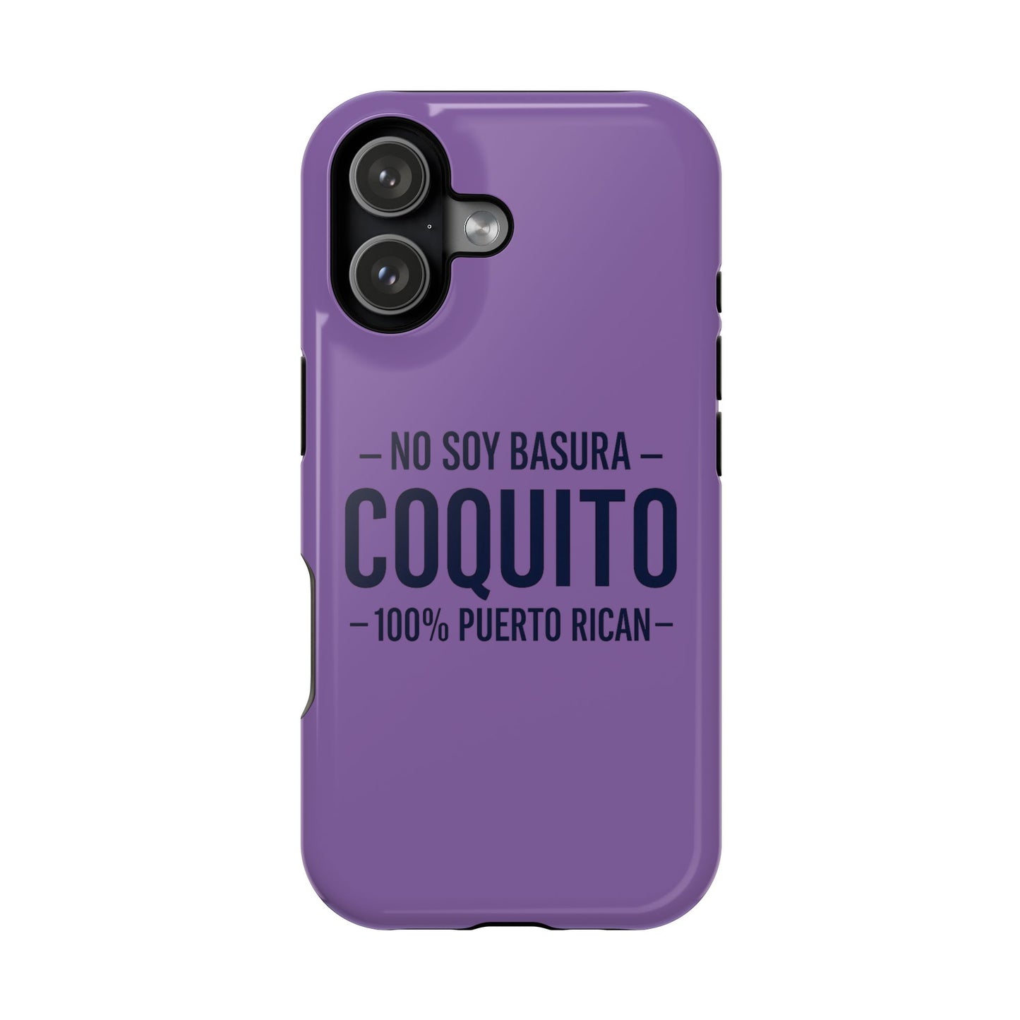 Lavender Coquito Phone Case — "No Soy Basura, Coquito" 100% Puerto Rican Impact-Resistant Case