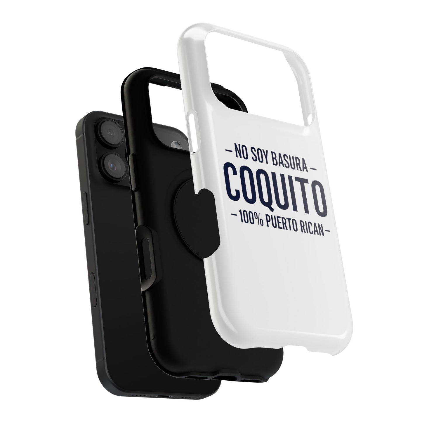 Coquito White Phone Case — "No Soy Basura, Coquito" 100% Puerto Rican Impact-Resistant Case
