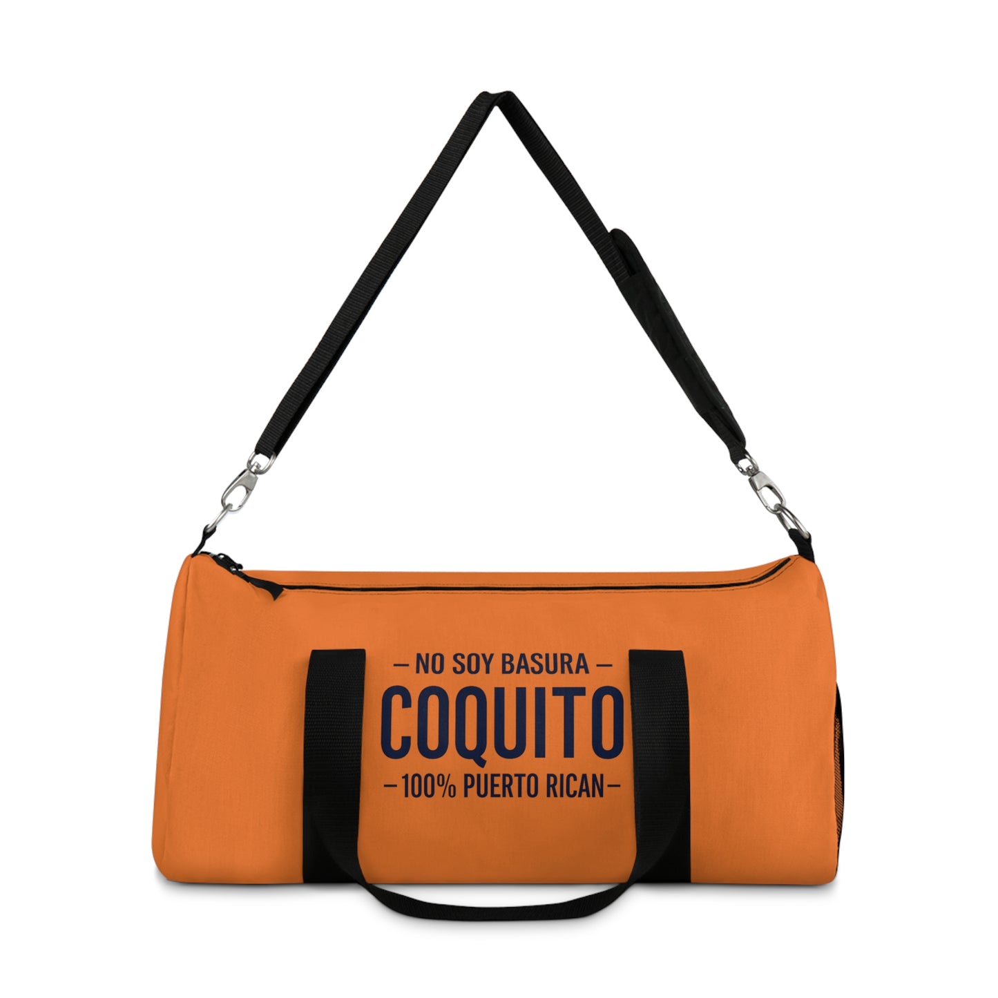 Papaya Coquito Duffel Bag — "No Soy Basura" 100% Puerto Rican Travel Gym Bag