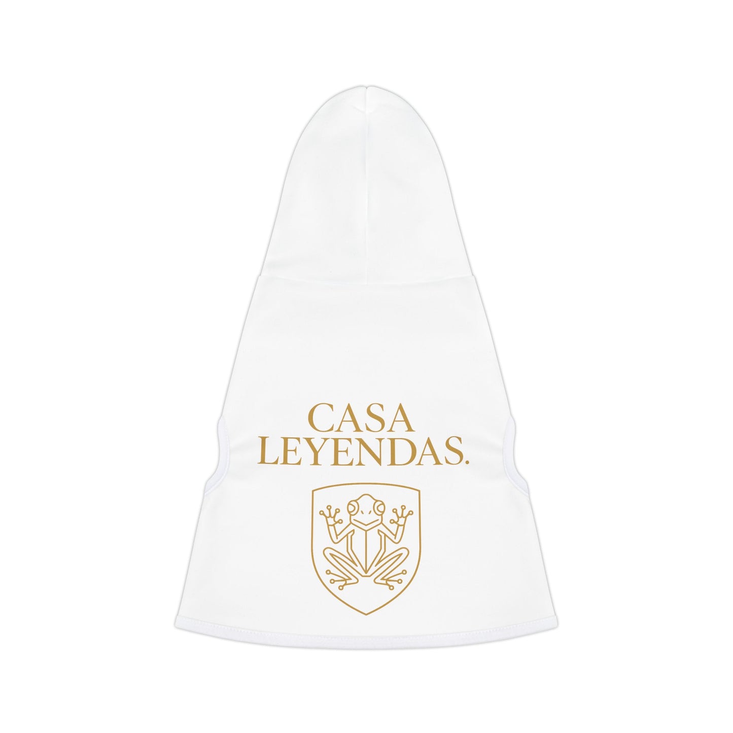 Casa Leyendas Pet Hoodie — Gold Crest Dog & Cat Hoodie (White)