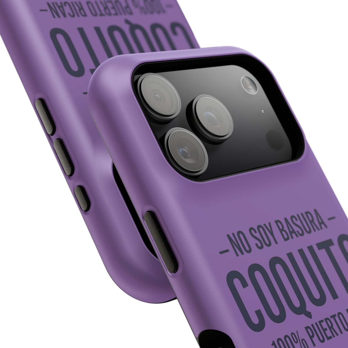 Lavender Coquito Phone Case — "No Soy Basura, Coquito" 100% Puerto Rican Impact-Resistant Case