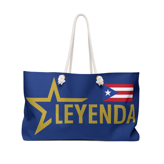 Puerto Rican LEYENDA Weekender Bag Official Blue — Travel Duffel for Cultural Pride & Weekend Getaways