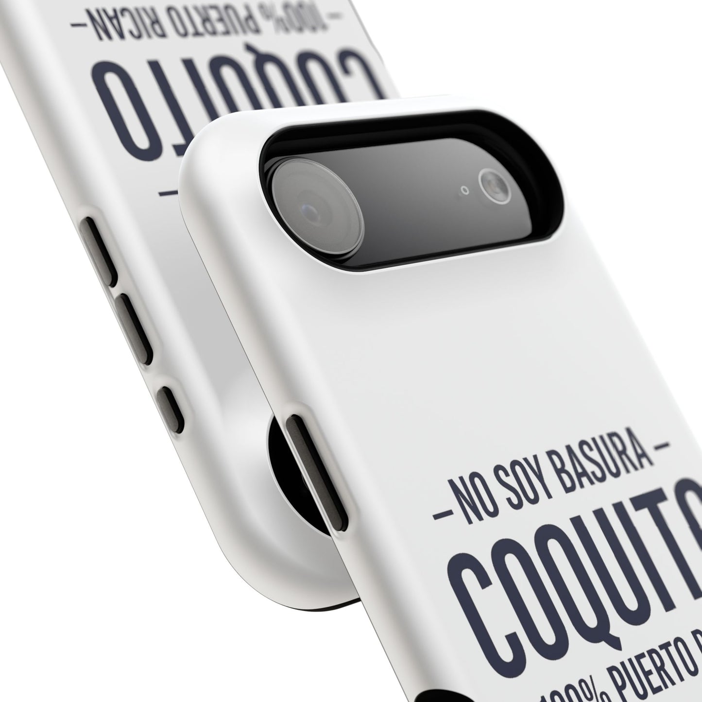 Coquito White Phone Case — "No Soy Basura, Coquito" 100% Puerto Rican Impact-Resistant Case