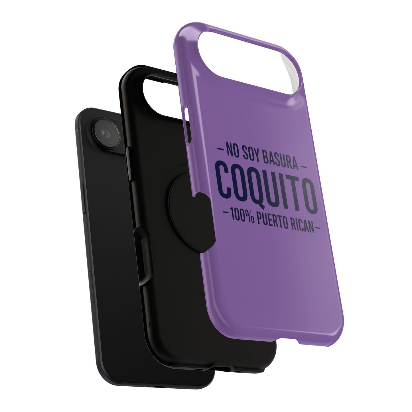 Lavender Coquito Phone Case — "No Soy Basura, Coquito" 100% Puerto Rican Impact-Resistant Case
