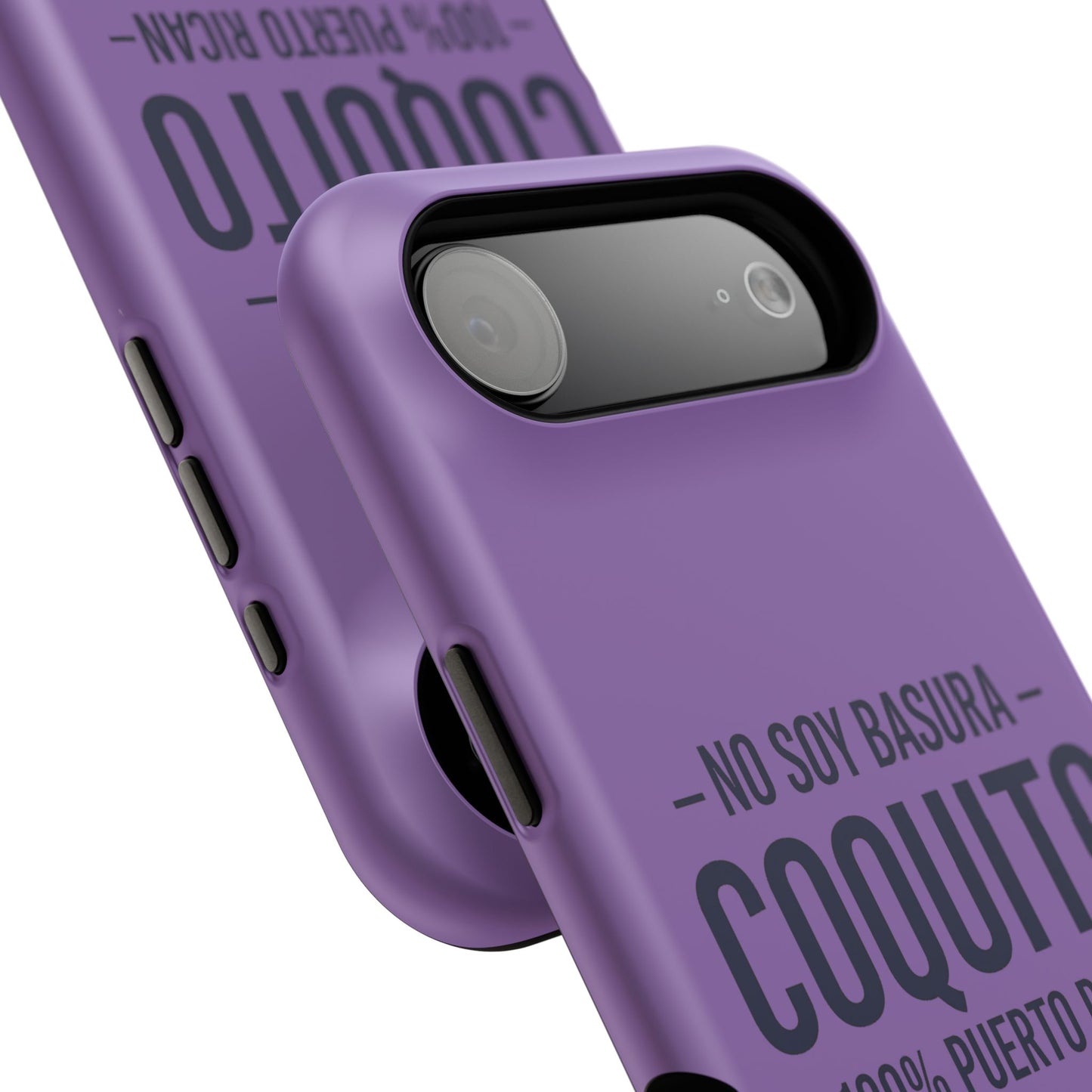 Lavender Coquito Phone Case — "No Soy Basura, Coquito" 100% Puerto Rican Impact-Resistant Case