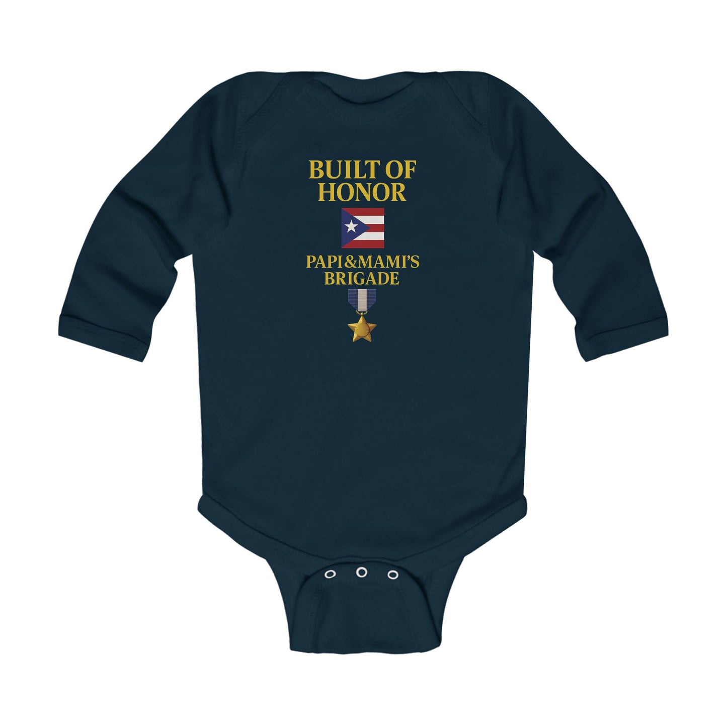 Built of Honor Baby Onesie — Papi & Mami's Brigade
