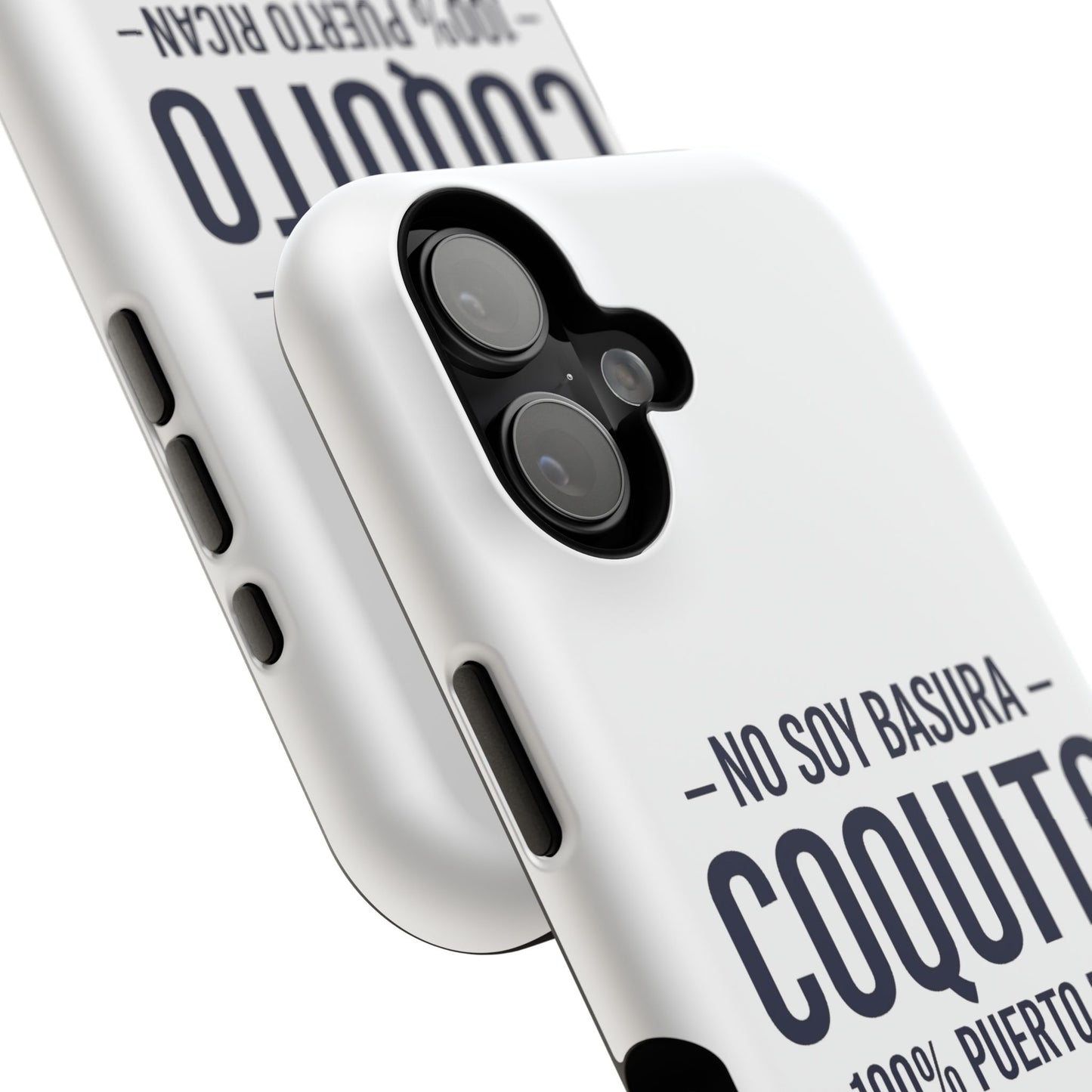 Coquito White Phone Case — "No Soy Basura, Coquito" 100% Puerto Rican Impact-Resistant Case
