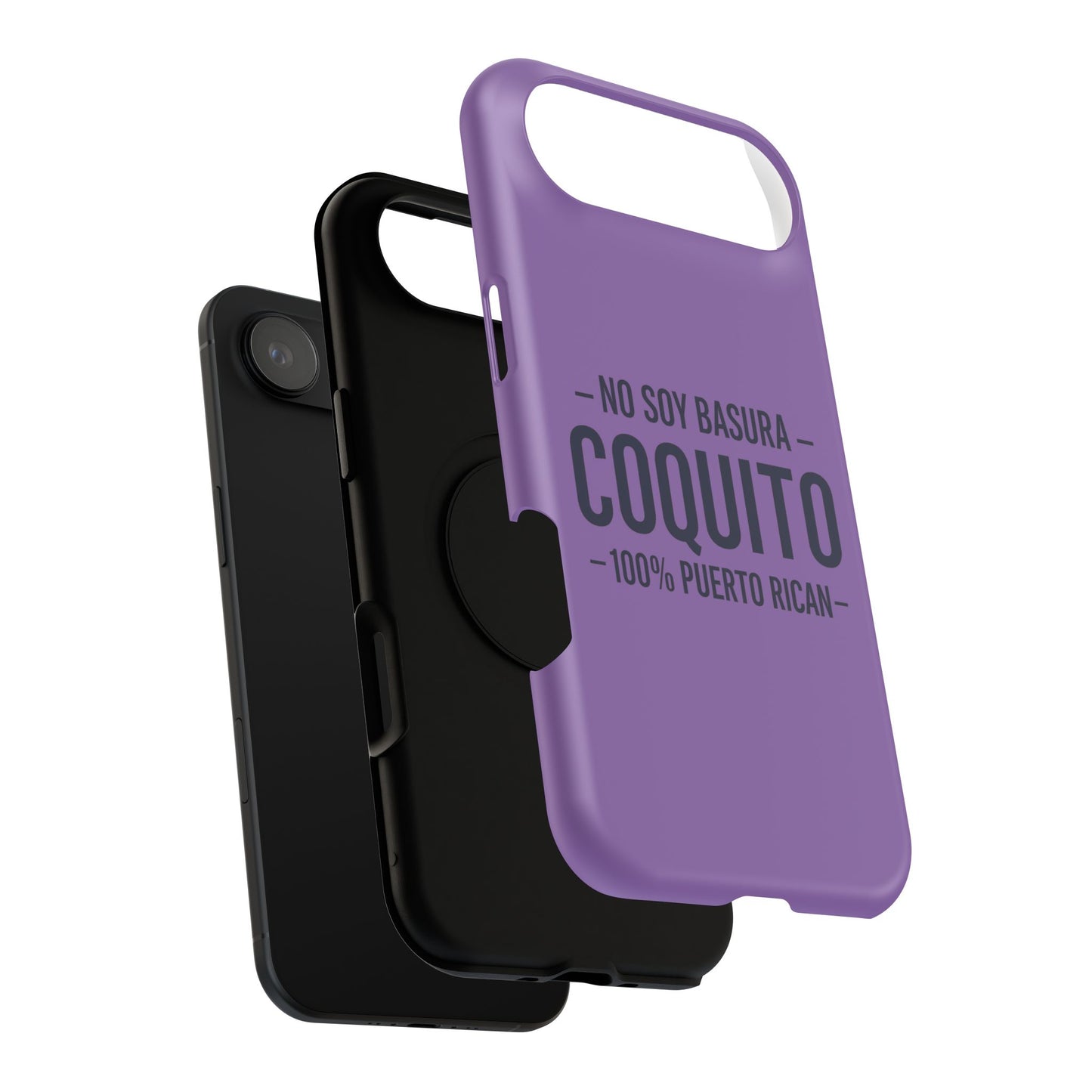 Lavender Coquito Phone Case — "No Soy Basura, Coquito" 100% Puerto Rican Impact-Resistant Case