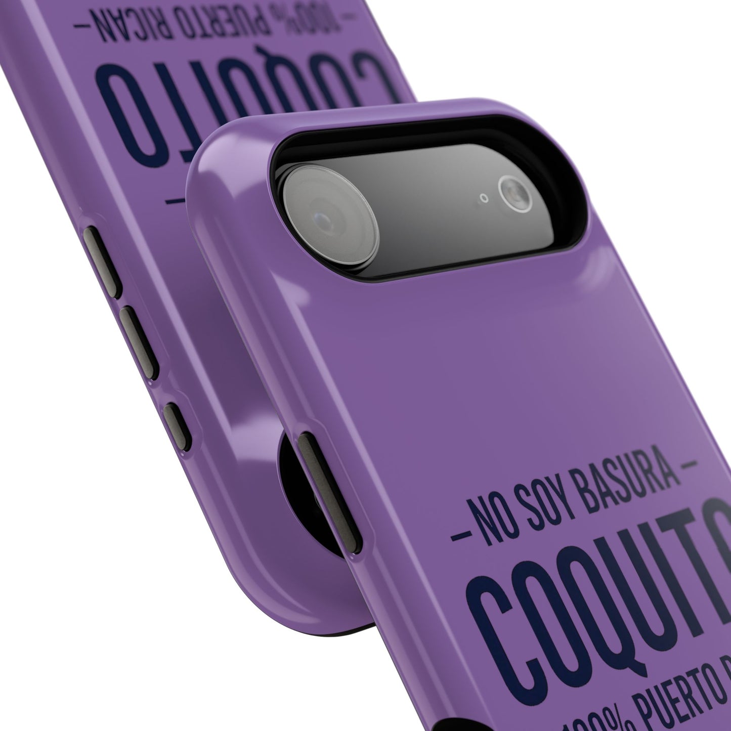 Lavender Coquito Phone Case — "No Soy Basura, Coquito" 100% Puerto Rican Impact-Resistant Case