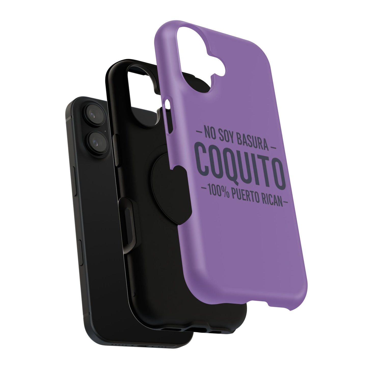 Lavender Coquito Phone Case — "No Soy Basura, Coquito" 100% Puerto Rican Impact-Resistant Case