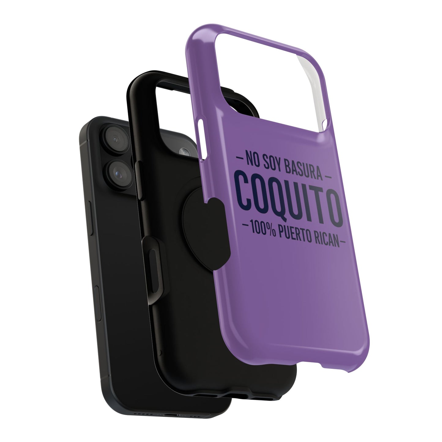 Lavender Coquito Phone Case — "No Soy Basura, Coquito" 100% Puerto Rican Impact-Resistant Case