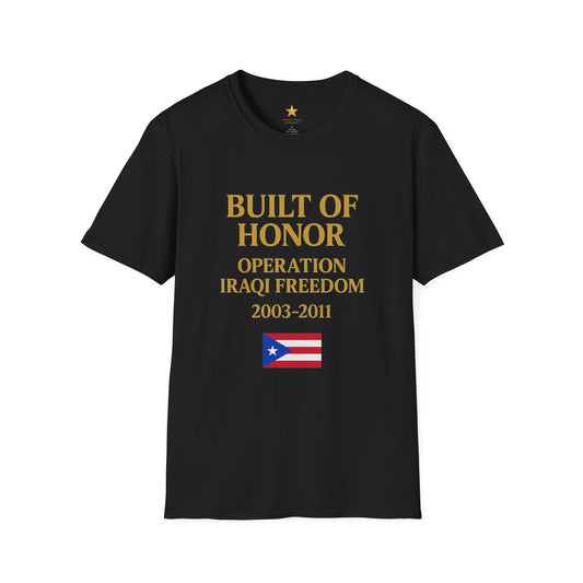 Operation Iraqi Freedom — Puerto Rican Veterans Iraq Tribute T-Shirt (2003-2011)