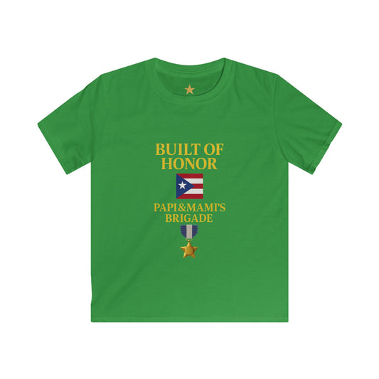 Built of Honor Kids T-Shirt — Puerto Rican Pride Youth Tee