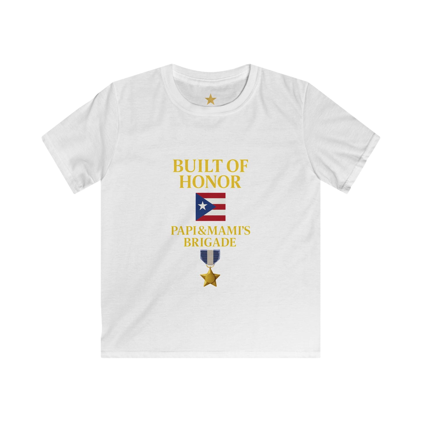 Built of Honor Kids T-Shirt — Puerto Rican Pride Youth Tee