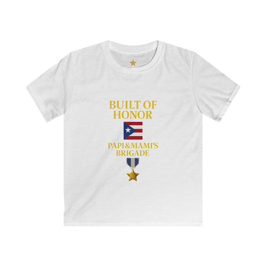 Built of Honor Kids T-Shirt — Puerto Rican Pride Youth Tee