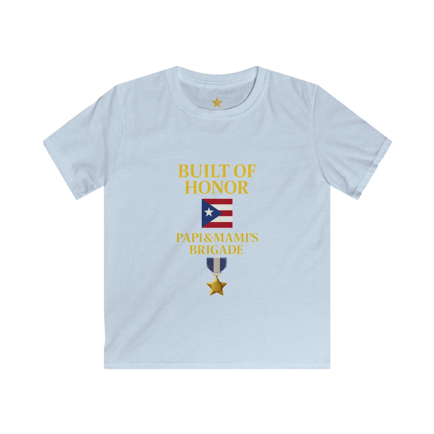 Built of Honor Kids T-Shirt — Puerto Rican Pride Youth Tee