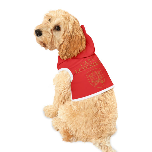 Casa Leyendas Pet Hoodie — Gold Crest Dog & Cat Hoodie (Red)