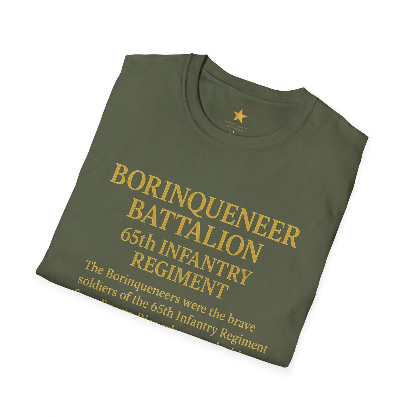 Borinqueneer Battalion 65th Infantry Tribute T-Shirt — We Serve, We Rise (Puerto Rico / Korea War)