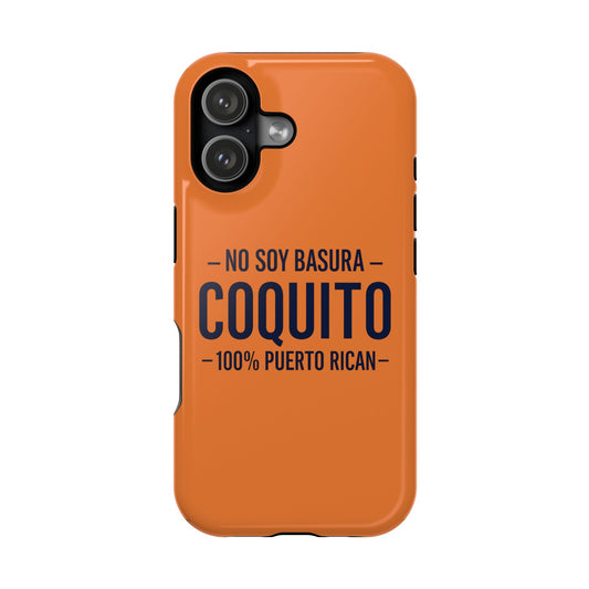Papaya Coquito Phone Case — "No Soy Basura, Coquito" 100% Puerto Rican Impact-Resistant Case