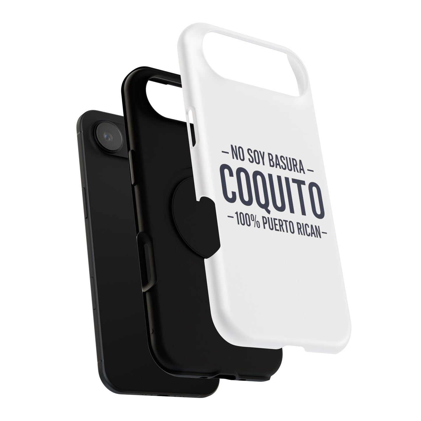 Coquito White Phone Case — "No Soy Basura, Coquito" 100% Puerto Rican Impact-Resistant Case