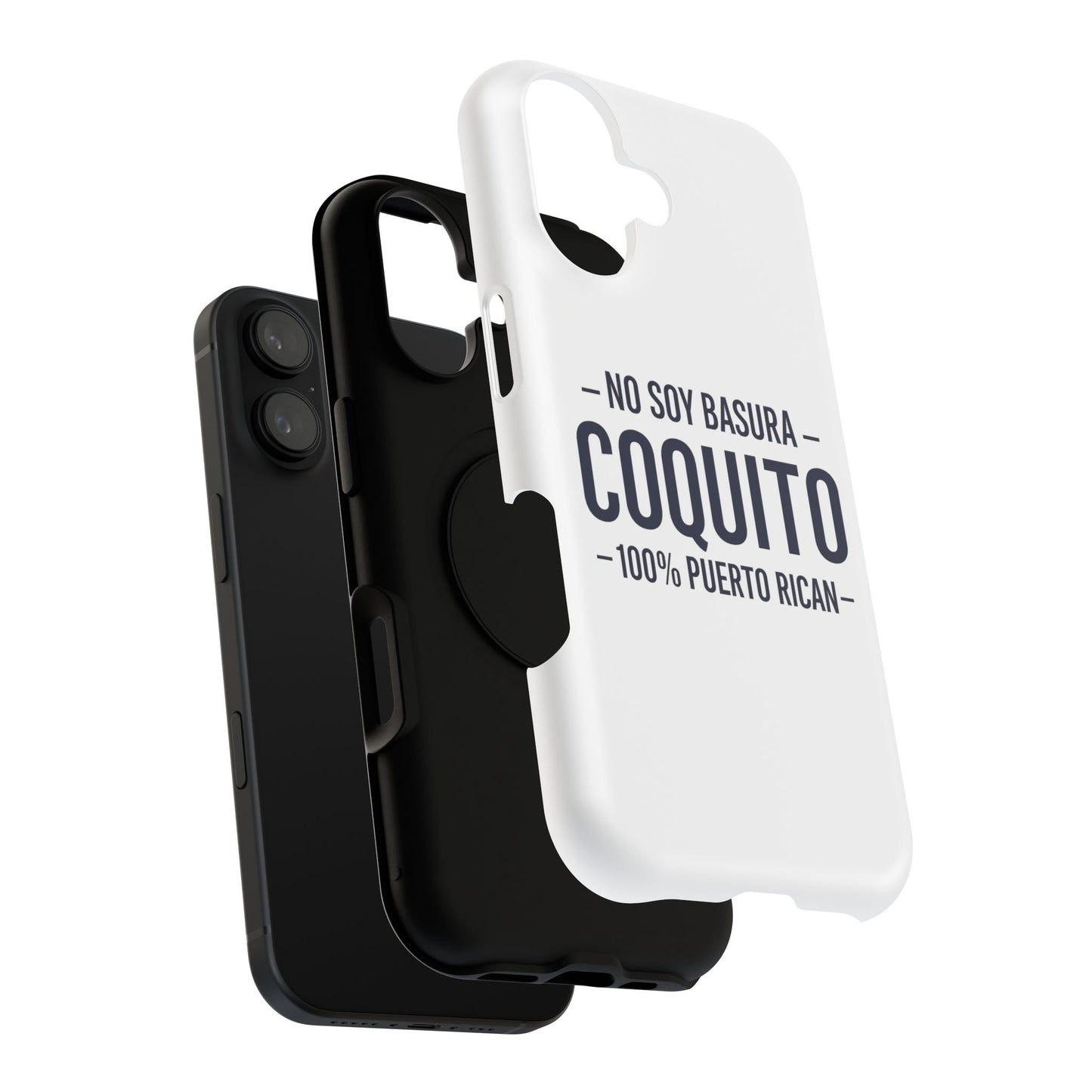 Coquito White Phone Case — "No Soy Basura, Coquito" 100% Puerto Rican Impact-Resistant Case