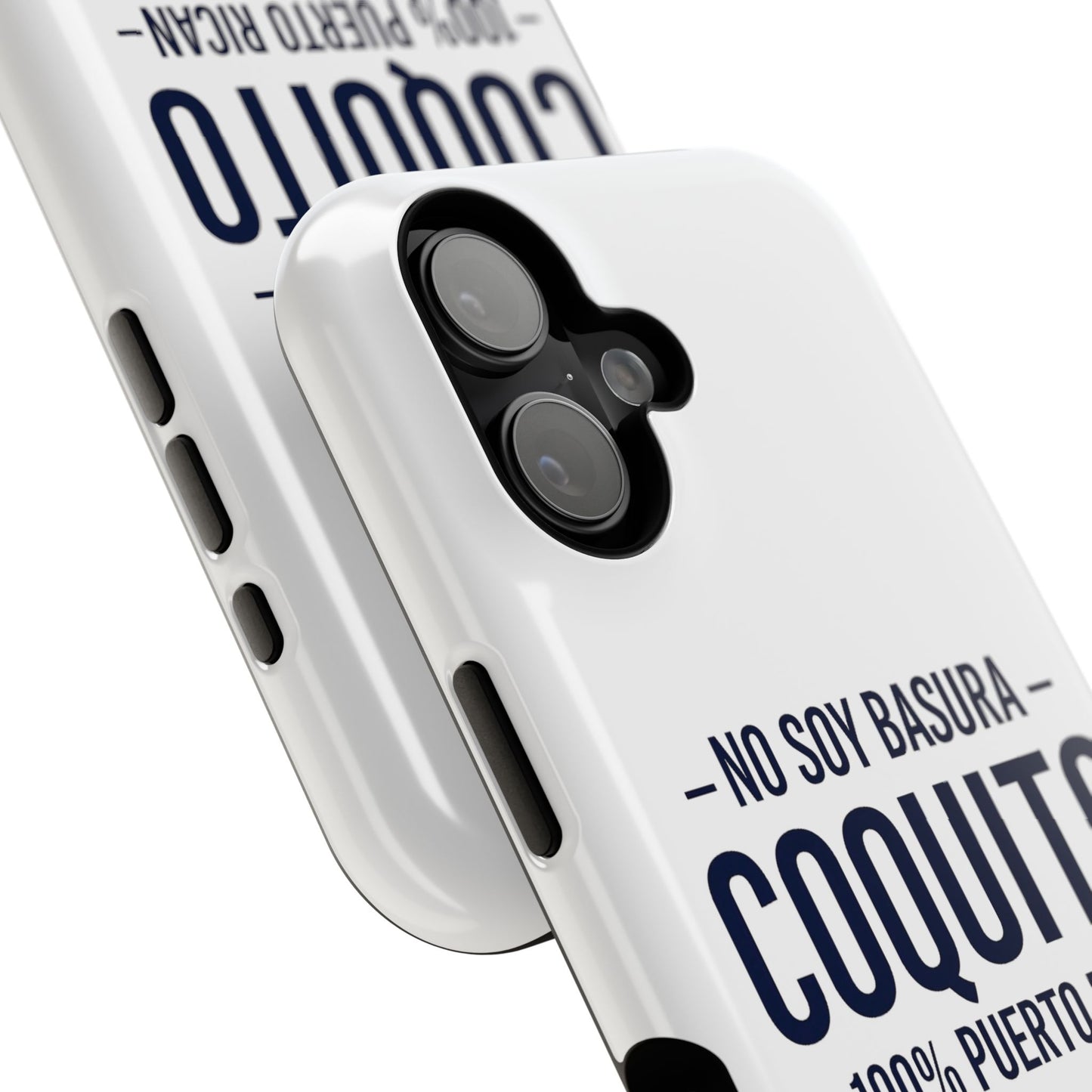Coquito White Phone Case — "No Soy Basura, Coquito" 100% Puerto Rican Impact-Resistant Case
