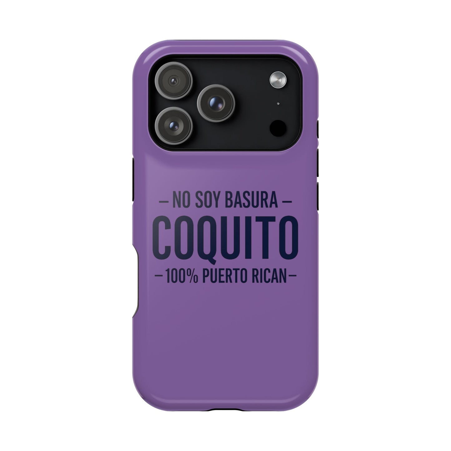 Lavender Coquito Phone Case — "No Soy Basura, Coquito" 100% Puerto Rican Impact-Resistant Case
