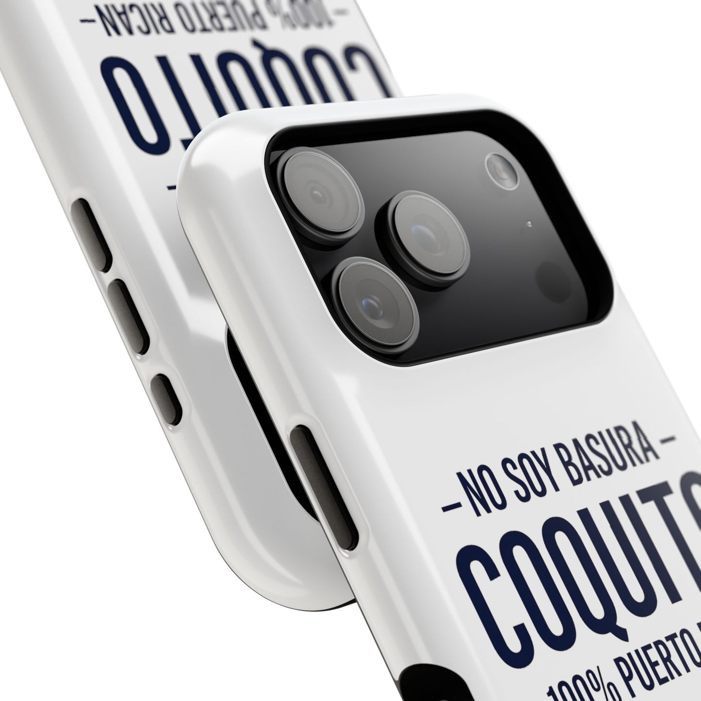 Coquito White Phone Case — "No Soy Basura, Coquito" 100% Puerto Rican Impact-Resistant Case