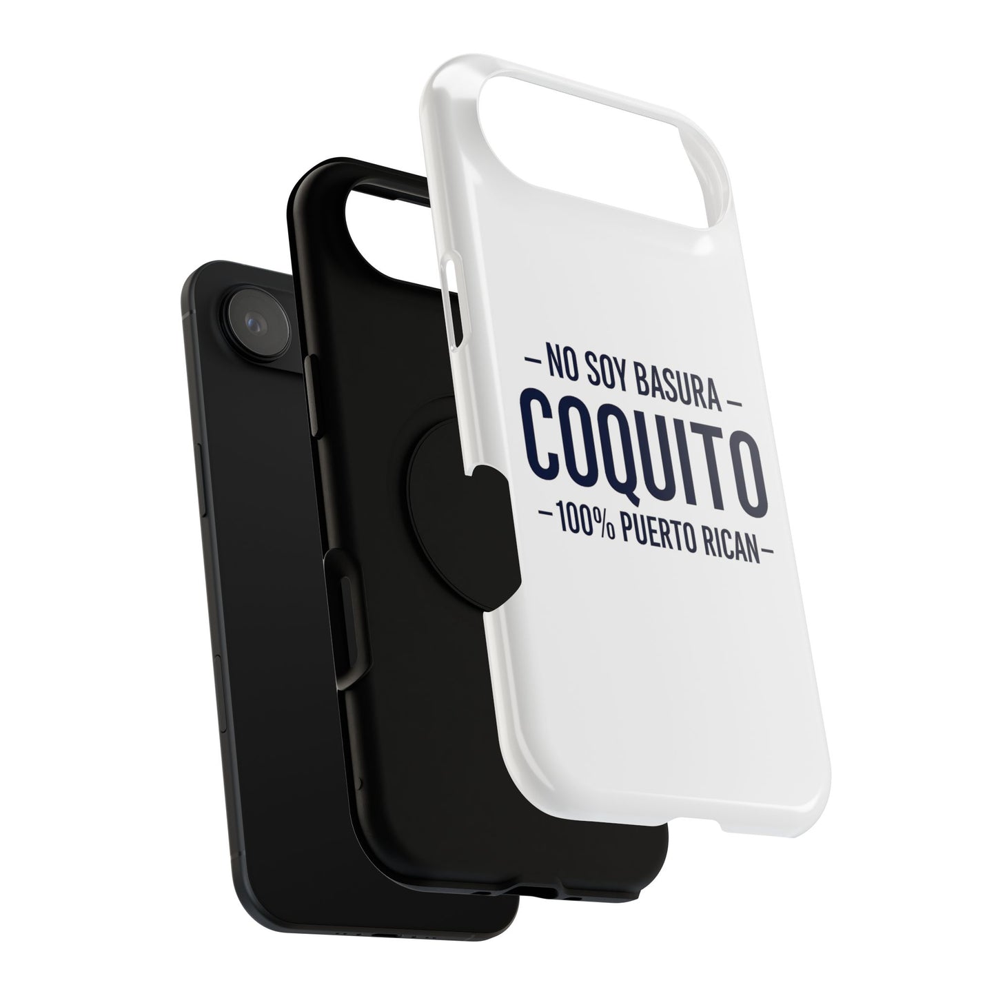 Coquito White Phone Case — "No Soy Basura, Coquito" 100% Puerto Rican Impact-Resistant Case