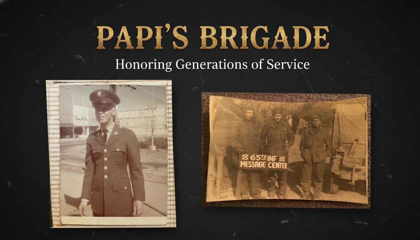 Papi's Brigade Banner with Papa and Papi